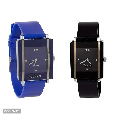 Combo Of 2 Blue-Black Watch For Women-thumb0