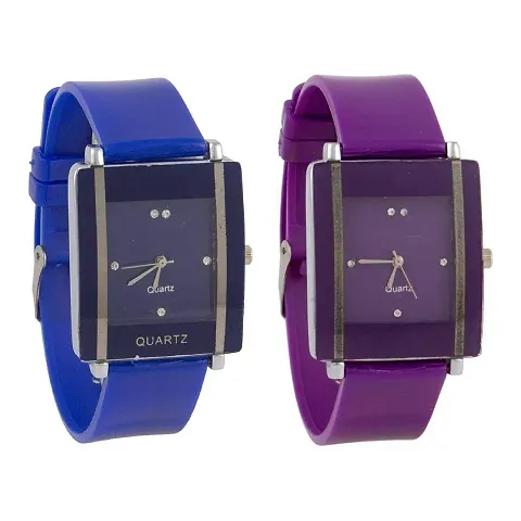 Combo Of 2 Blue-Black Watch For Women