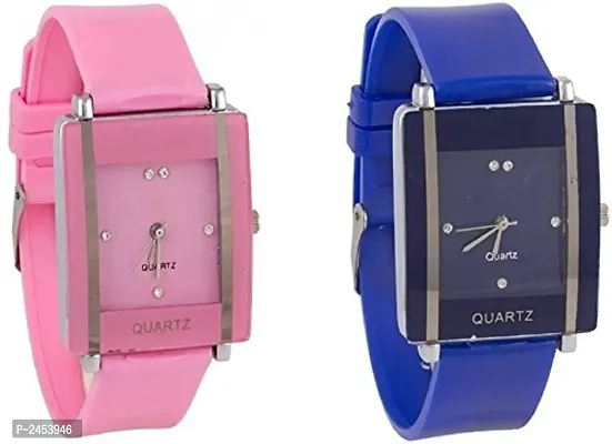 Combo Of 2 Pink-Blue Watch For Women