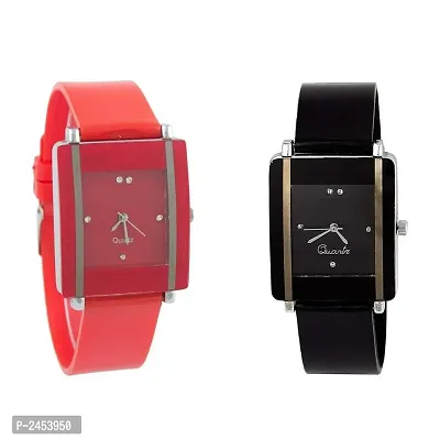 Combo Of 2 Red-Black Watch For Women