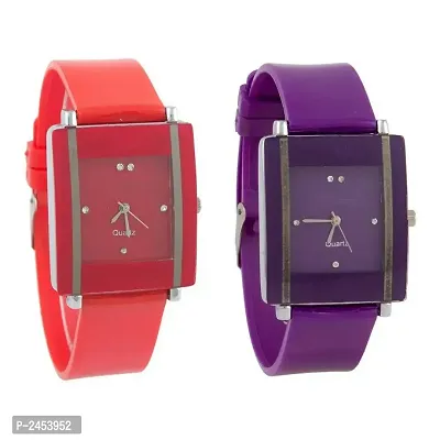 Combo Of 2 Red-Purple Watch For Women