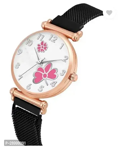 Fashionable White Dial Metal Analog Watch For Women-thumb2