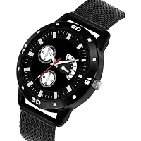 Black Colour Dial And Black Colour PU Belt Analog Watch For Men-thumb1