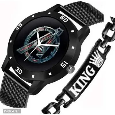 PU Strap Dude King Style Avengers Analog Watch For Men-thumb3