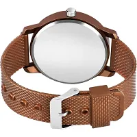 Brown PU Strap Analog Watch For Men-thumb1