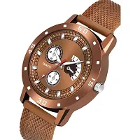 Brown Colour Dial And Brown Colour PU Belt Analog Watch For Men-thumb1