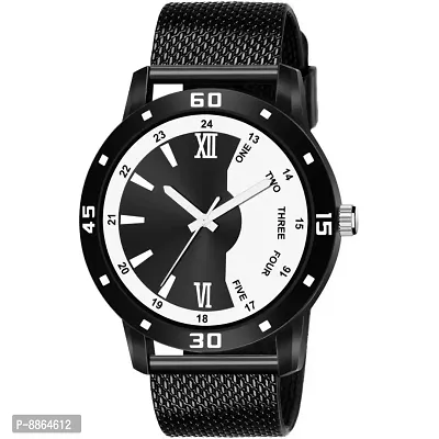 Black Colour Dial And Black Colour PU Belt Analog Watch For Men-thumb0