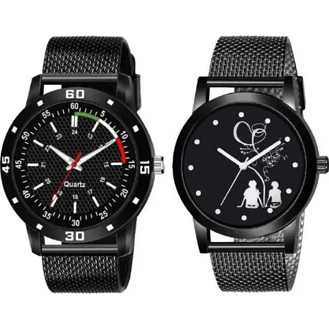 Mens Classy Analog Watches Pack Of 2 Combo