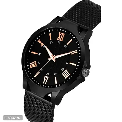 PU Strap Round Dial Analog Quartz Watch For Men-thumb2