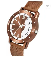 Stylish Brown PU Analog Watches For Men-thumb2