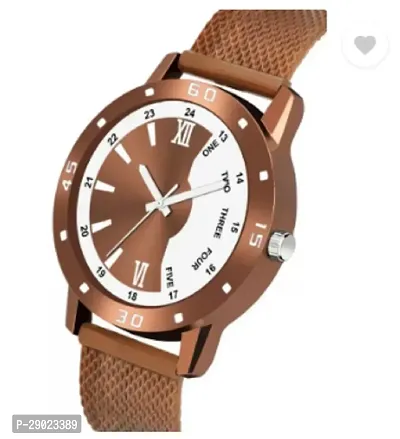 Stylish Brown PU Analog Watches For Men-thumb3