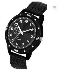 Modern Black PU Analog Watches For Couple Pack Of 2-thumb1