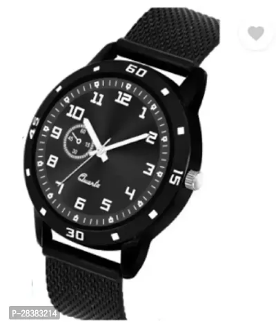 Modern Black PU Analog Watches For Couple Pack Of 2-thumb2