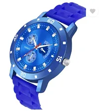 Stylish Blue PU Analog Watches For Men-thumb2