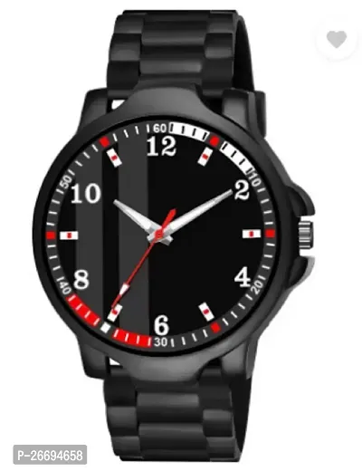 Stylish PU Black Analog Watch For Men-thumb0