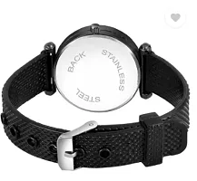 Fashionable Black Dial PU Analog Watch For Women-thumb1