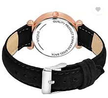 Fashionable Black Dial Genuine Leather Analog Watch For Women-thumb2