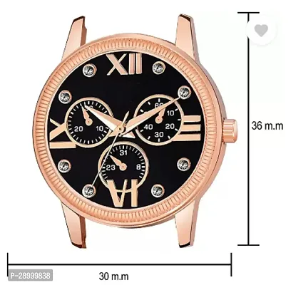 Fashionable Black Dial Genuine Leather Analog Watch For Women-thumb4