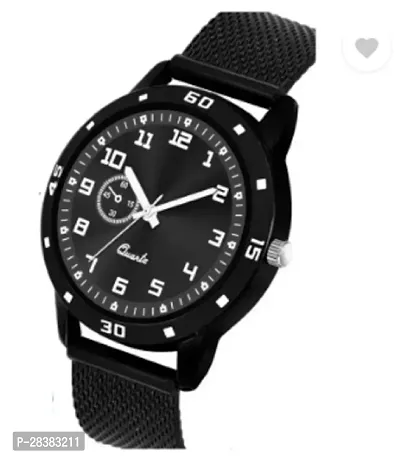 Modern Black PU Analog Watches For Couple Pack Of 2-thumb3