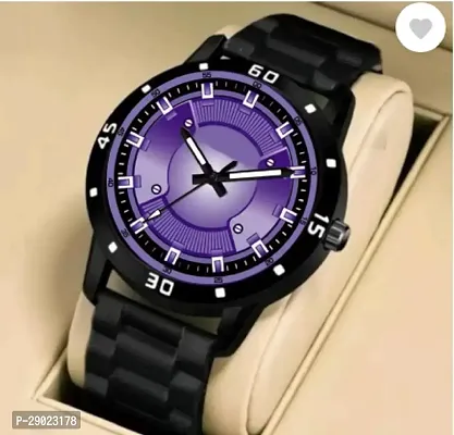 Stylish Black PU Analog Watches For Men-thumb0