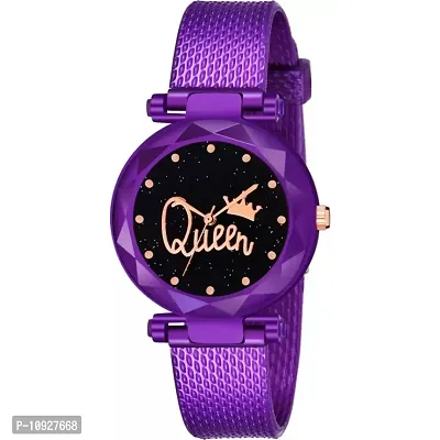 Stylish Purple PU Analog Watches For Women And Girls-thumb2