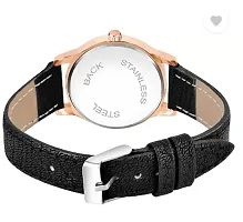 Fashionable Black Dial Genuine Leather Analog Watch For Women-thumb3