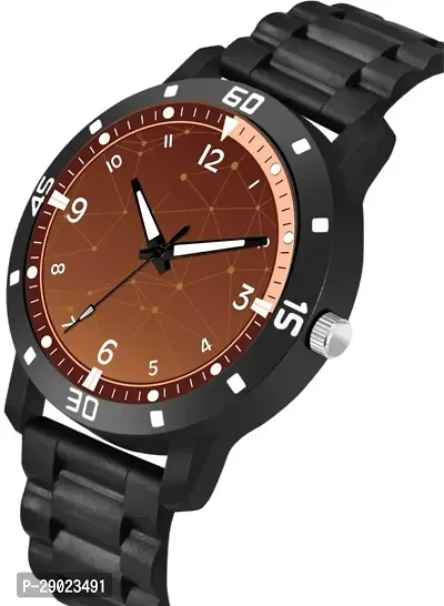 Stylish Black PU Analog Watches For Men-thumb3