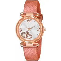 Stylish Orange PU Analog Watches For Women And Girls-thumb1