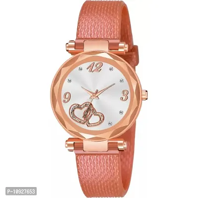 Stylish Orange PU Analog Watches For Women And Girls-thumb2