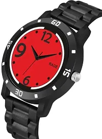 Stylish PU Red Analog Watch For Men-thumb2