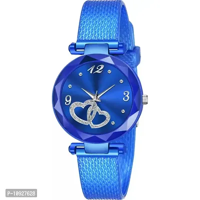 Stylish Blue PU Analog Watches For Women And Girls-thumb0