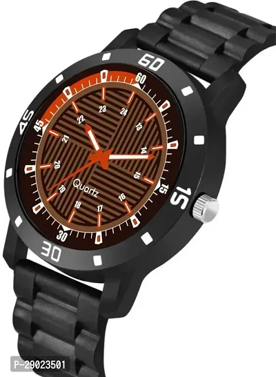 Stylish Black PU Analog Watches For Men-thumb3