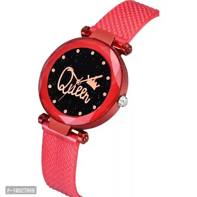 Stylish Red PU Analog Watches For Women And Girls-thumb3