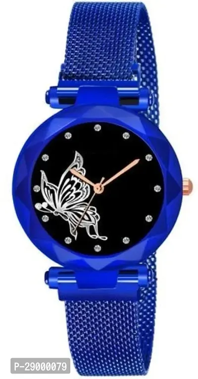 Fashionable Black Dial Metal Analog Watch For Women