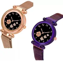 Stylish Metal Black Dial Analog Watches Combo Pack Of 2-thumb1