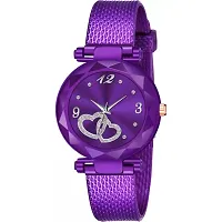 Stylish Purple PU Analog Watches For Women And Girls-thumb1