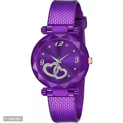 Stylish Purple PU Analog Watches For Women And Girls-thumb2