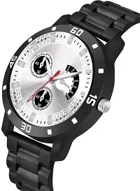 Stylish Black PU Analog Watches For Men-thumb2