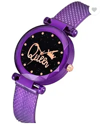 Fashionable Black Dial PU Analog Watch For Women-thumb2