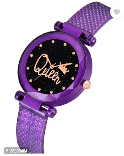 Fashionable Black Dial PU Analog Watch For Women-thumb3