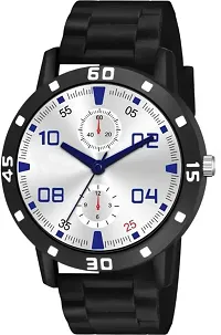 Stylish Black PU Analog Watches For Men-thumb1