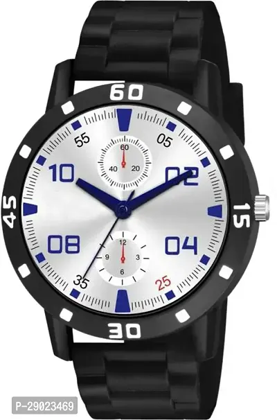 Stylish Black PU Analog Watches For Men-thumb2