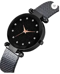 Fashionable Black Dial PU Analog Watch For Women-thumb2