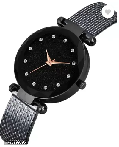 Fashionable Black Dial PU Analog Watch For Women-thumb3