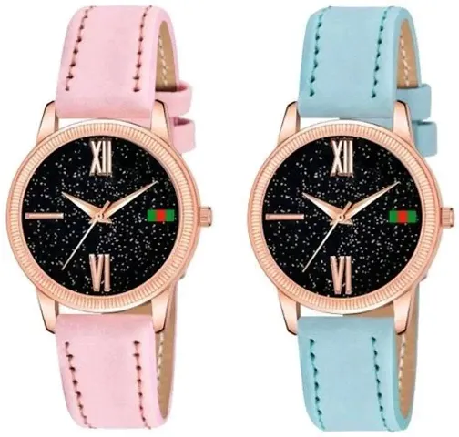 HRV Roman Dial and Leather Belt Combo Women and Girls Watch