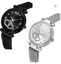 Stylish Metal Black Dial Analog Watches Combo Pack Of 2-thumb1