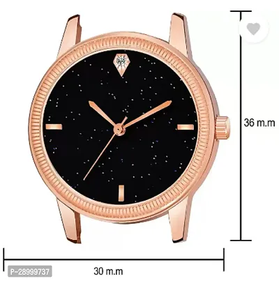 Fashionable Black Dial Genuine Leather Analog Watch For Women-thumb4