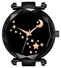 Fashionable Black Dial Metal Analog Watch For Women-thumb2