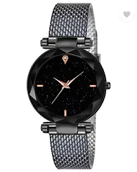 Fashionable Black Dial PU Analog Watch For Women-thumb1