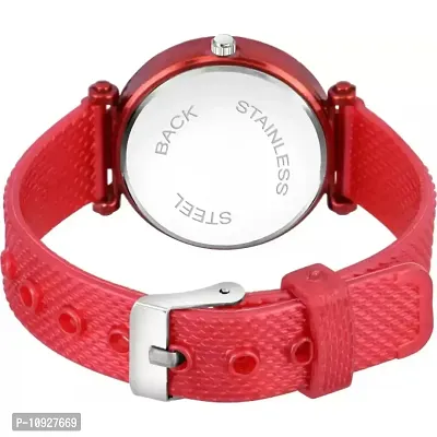 Stylish Red PU Analog Watches For Women And Girls-thumb4